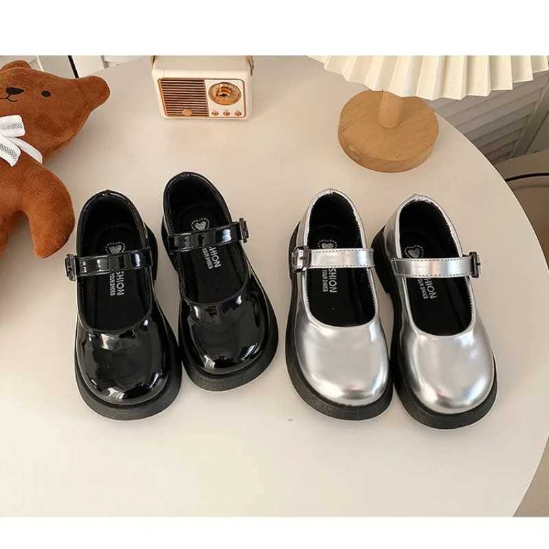 Spring Autumn Childrens Leather Shoes with Bowknot Versatile Girls Fashion Mary Jane Shoes Causal Patchwork Kids Princess ShoesT251101