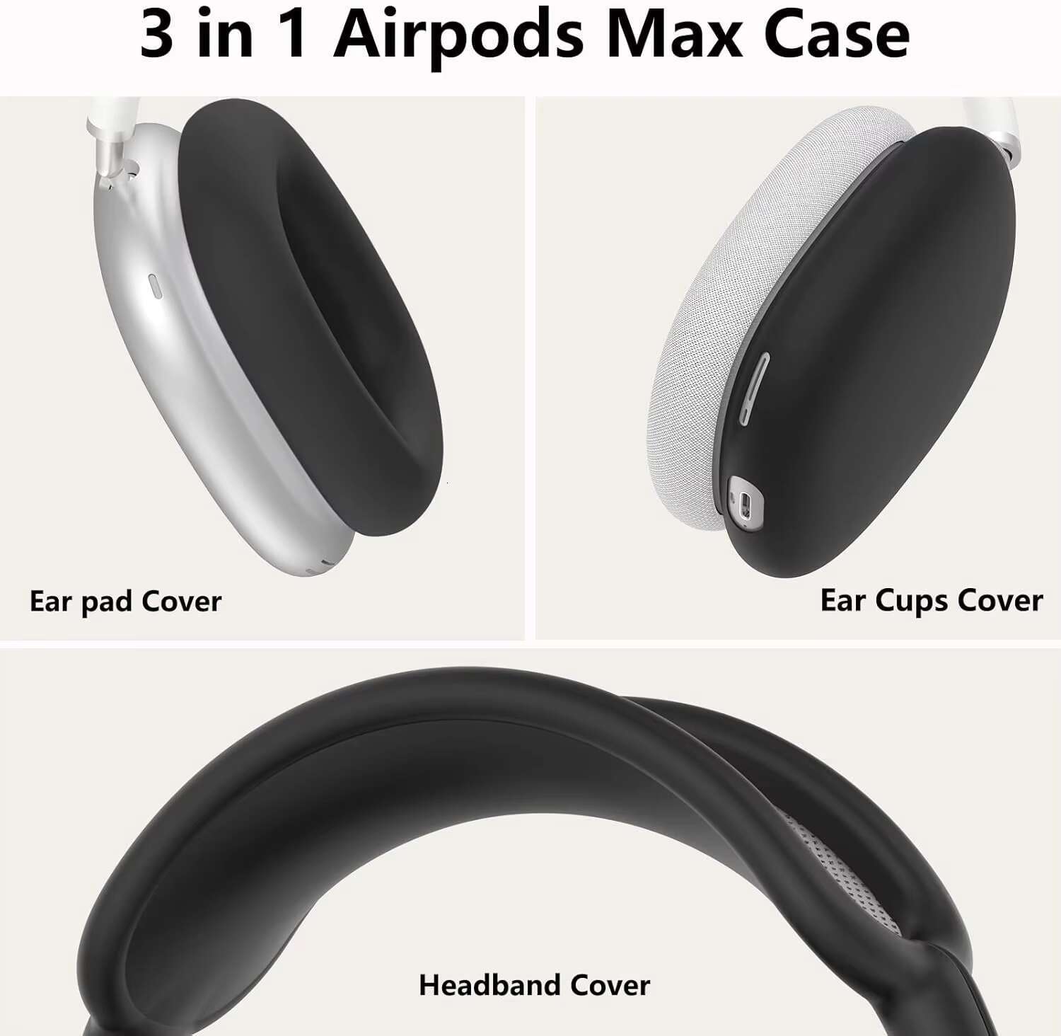 3 in 1 Silicone Case Cover for Max Headphones