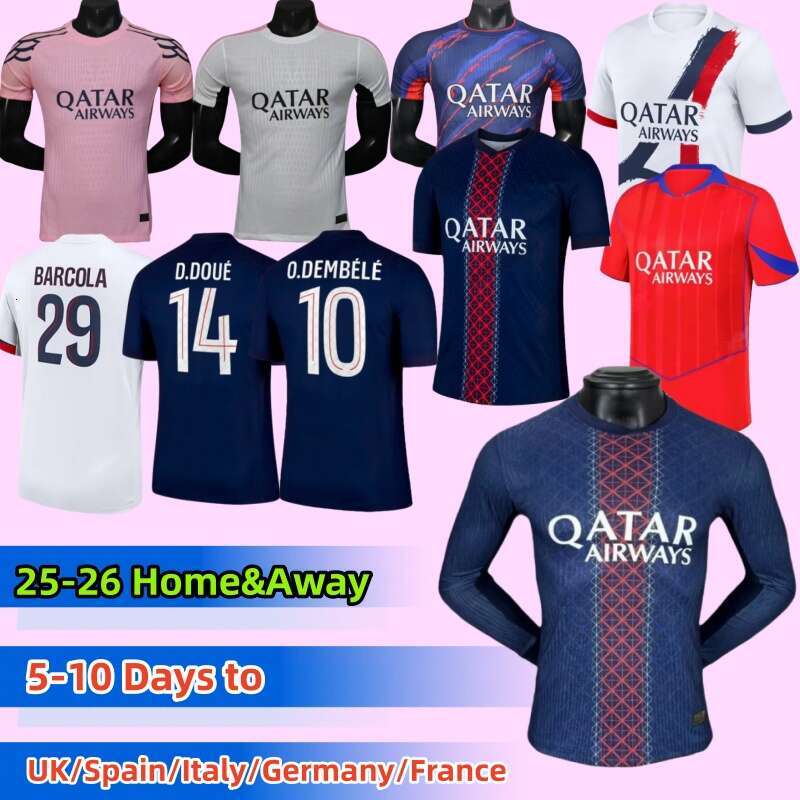 25 26 Soccer Jerseys Ousmane Dembele Khvicha Kvaratskhelia GonCalo Ramos Gianluigi Donnarumma kit psges Football Shirt kids paris st germain jersey