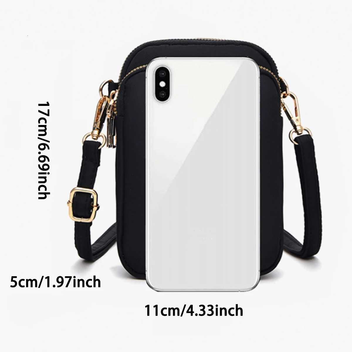 Light luxury mobile phone bag vertical wallet lightweight large capacity 3layer storage crossbody singleshoulder bagW251101