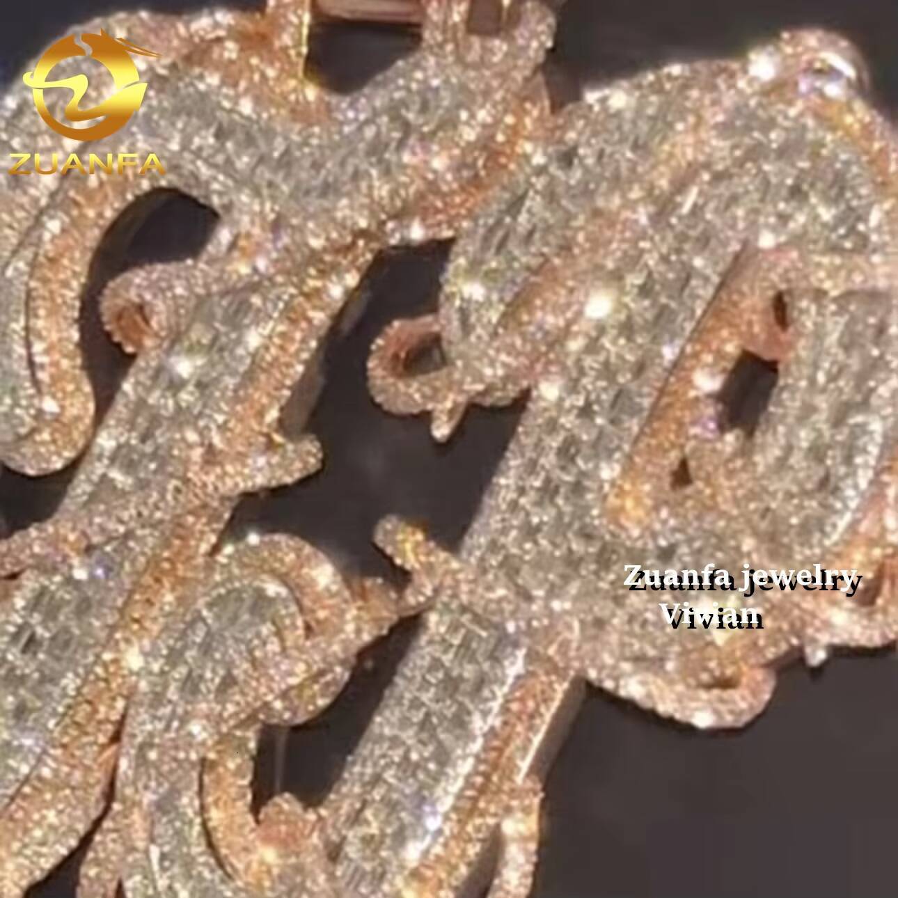 Custom Hip Hop Pendant Luxury Iced Out VVS Moissanite Siler 925 Fashion Custom Letter Pendant