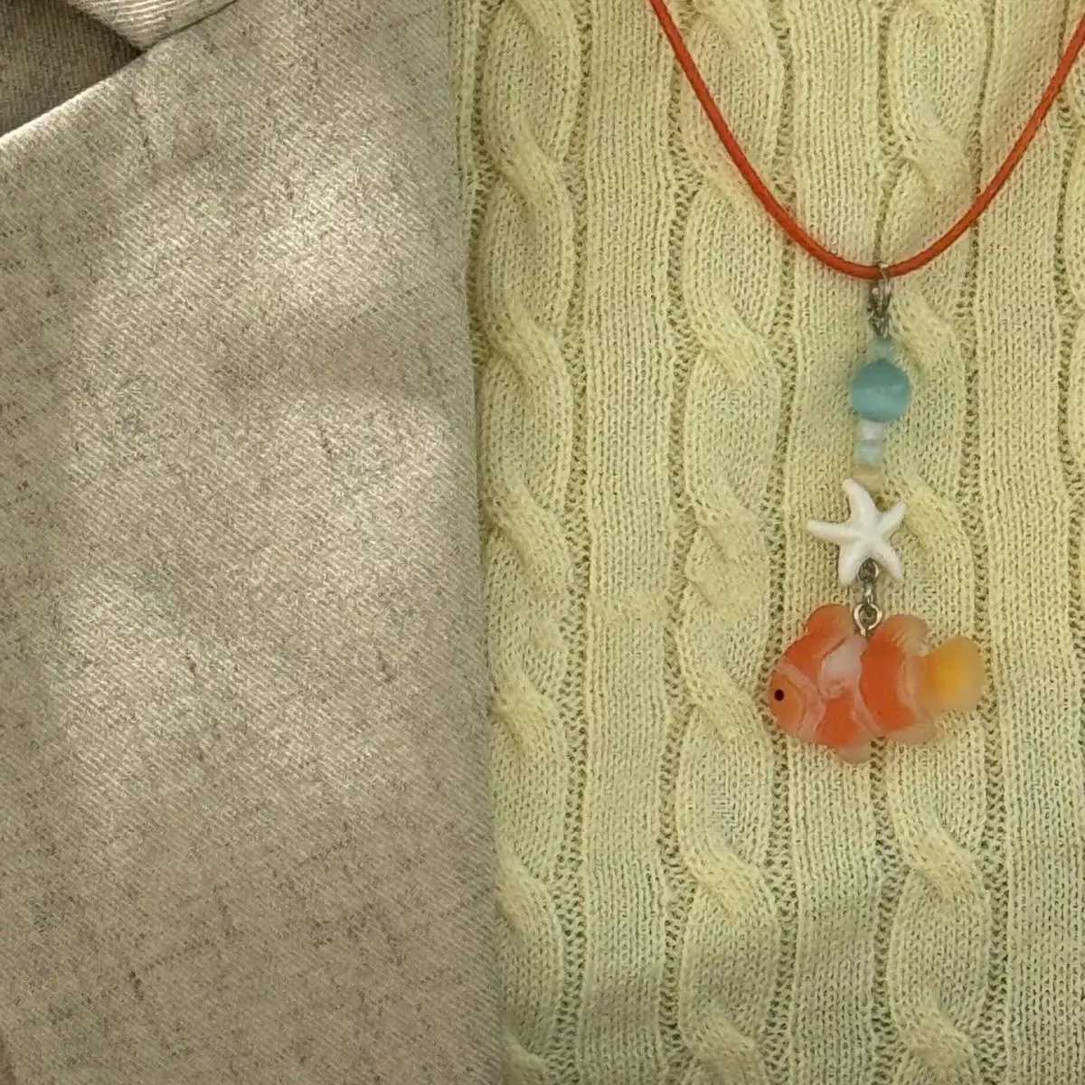 Geometry Clownfish Pendant Necklaces Harajuku Necklace for women girls Cool Y2k Aesthetic Jewelry 2024C250407