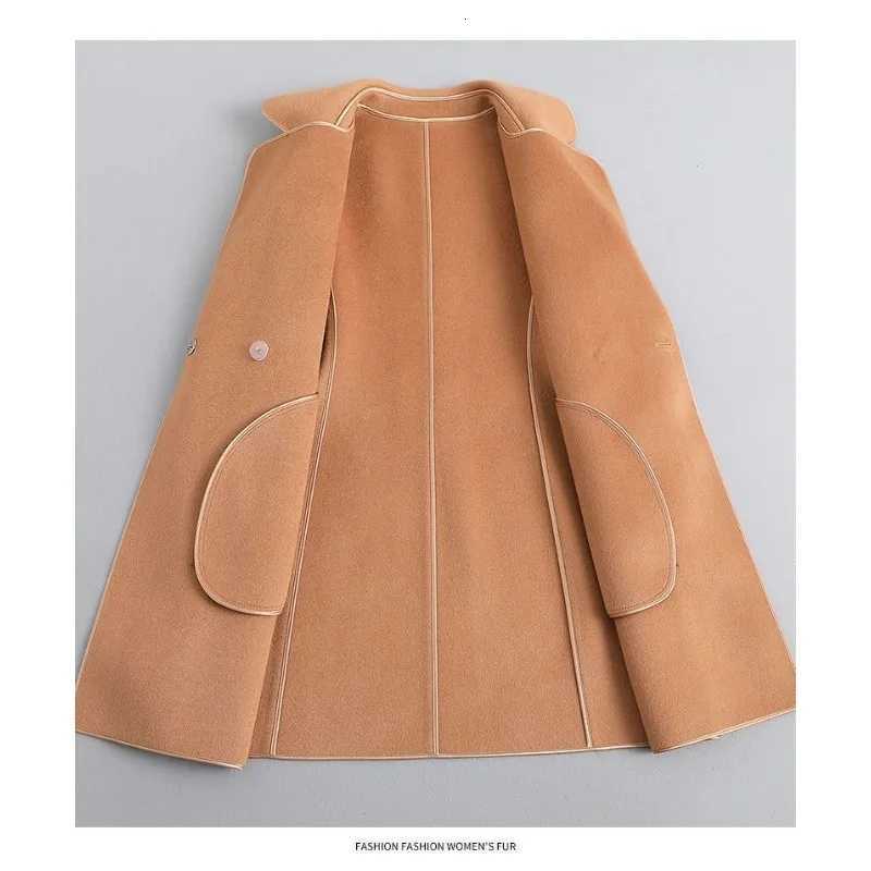 Doublesided Coat New Wool Midlength Jacket 2025 Autumn and Winter Small Body SlimT251101