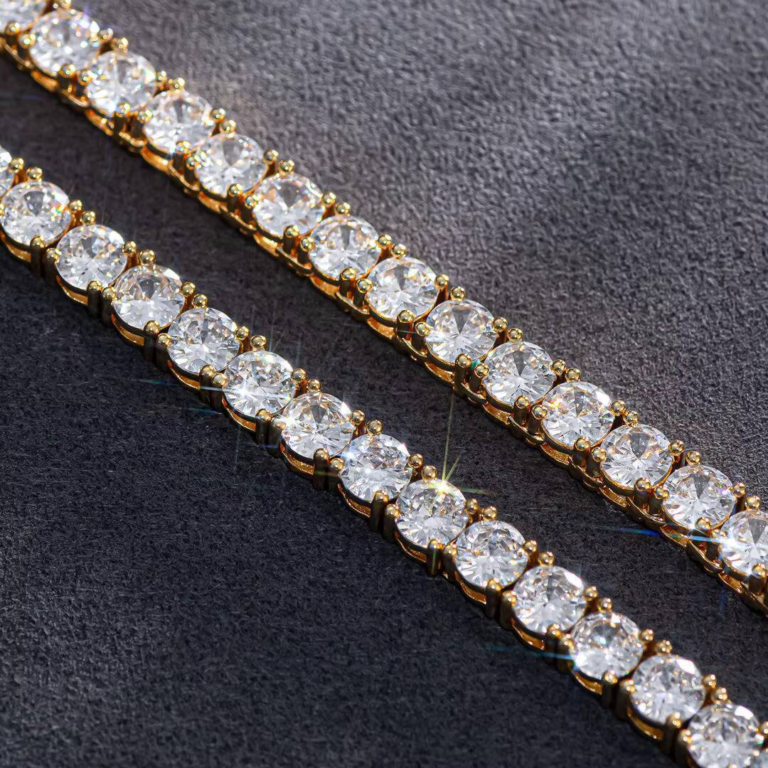 Wholesale 925 Silver Moissanite Tennis Necklace with 5mm Chain GRA Certified Jewelry