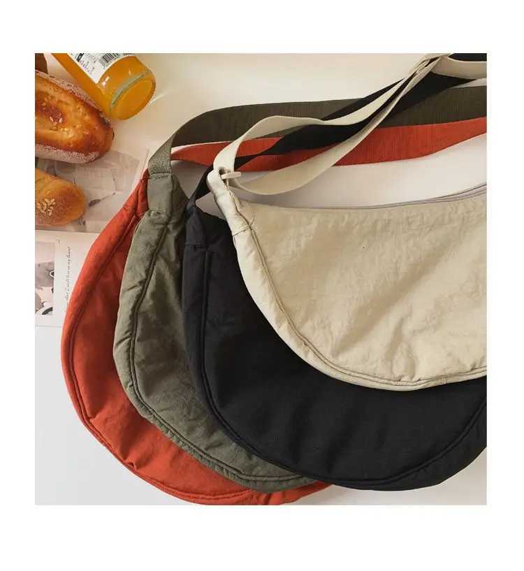 Solid Color Nylon Womens Hobos Crossbody Bag Large Capacity Female Sports Shoulder Bags Casual Ladies Underarm Bag HandbagsW251101