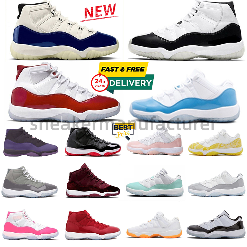 Mens Womens 11s Basketball Shoes Designer Sports Shoes Rare Air Blue Cherry Red CUniversity Blue Black And White Football Blue Trainers Sneakers