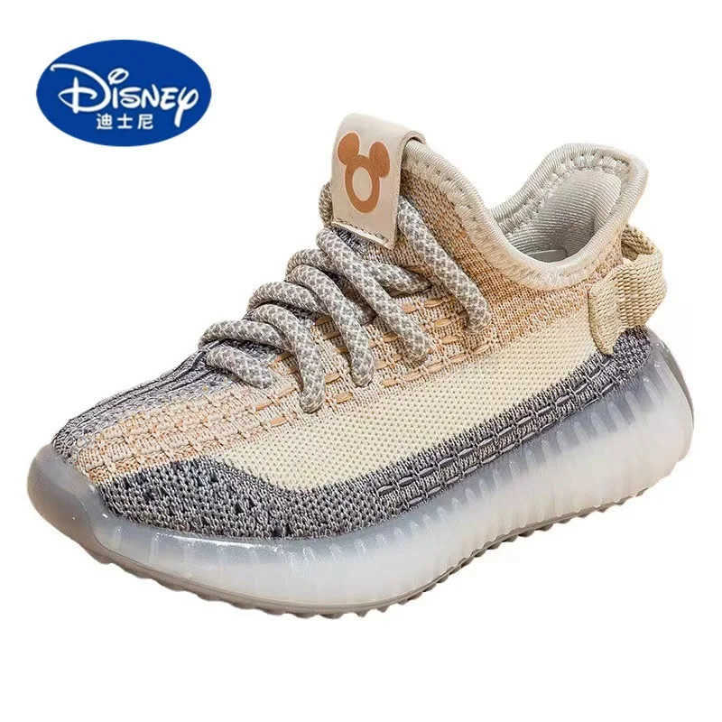 Disney Kids YeezyStyle Sneakers 2025 Fall Breathable Knit Upper with UltraSoft Sole Unisex Design Casual Shoes H251101