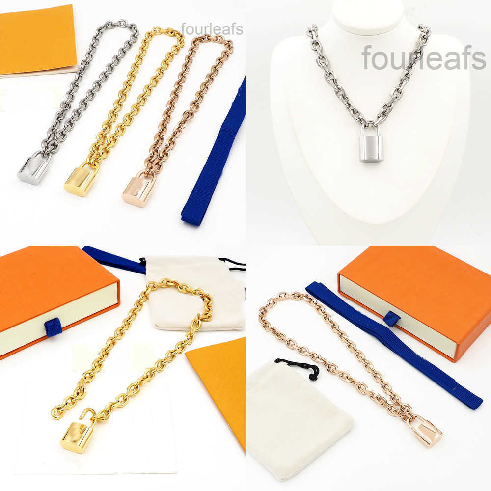 Gold Silver Cuba Thick Chain Necklaces Lock pendant Choker Necklace Hiphop Rock Punk Accessories Designer Jewelr 6K2U