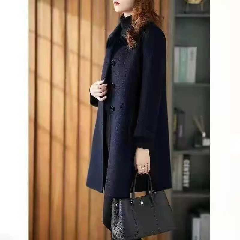 New Korean Midlength Woolen Jacket for Women Loose Versatile Ins Fashion CoatT251101