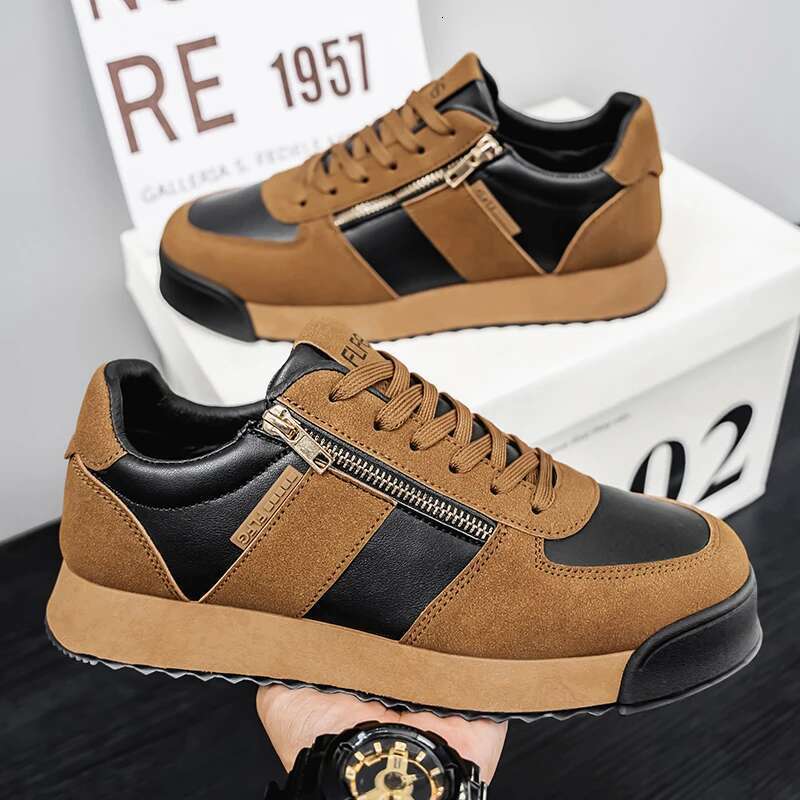 Spring Autumn Retro Fashion Brown for Comfortable Platform Sneakers Casual Outdoor Athletic Shoes Trainers Men
