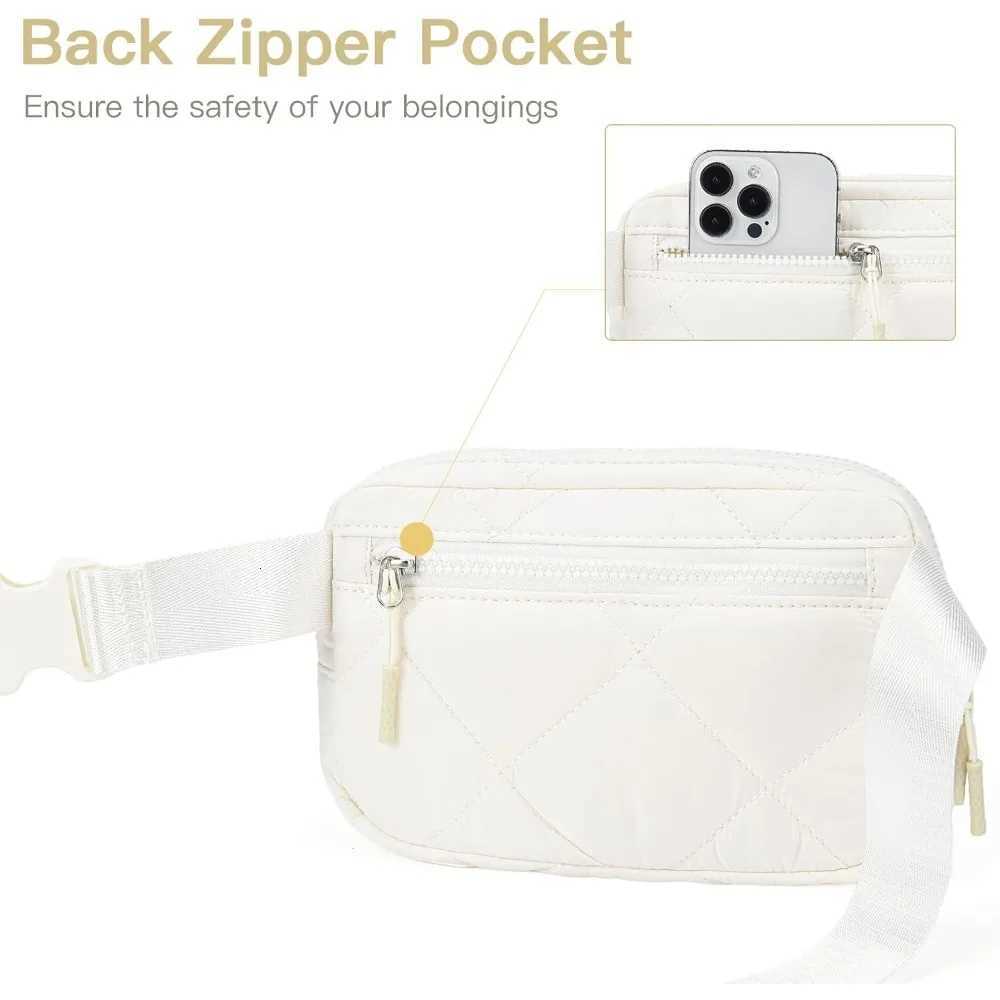 Cross Body Bag Quilted Puffy Padded Belt Bag for Women Winter Cloud Waist Puffer Crossbody Bag with Adjustable Strap BeigeW251101