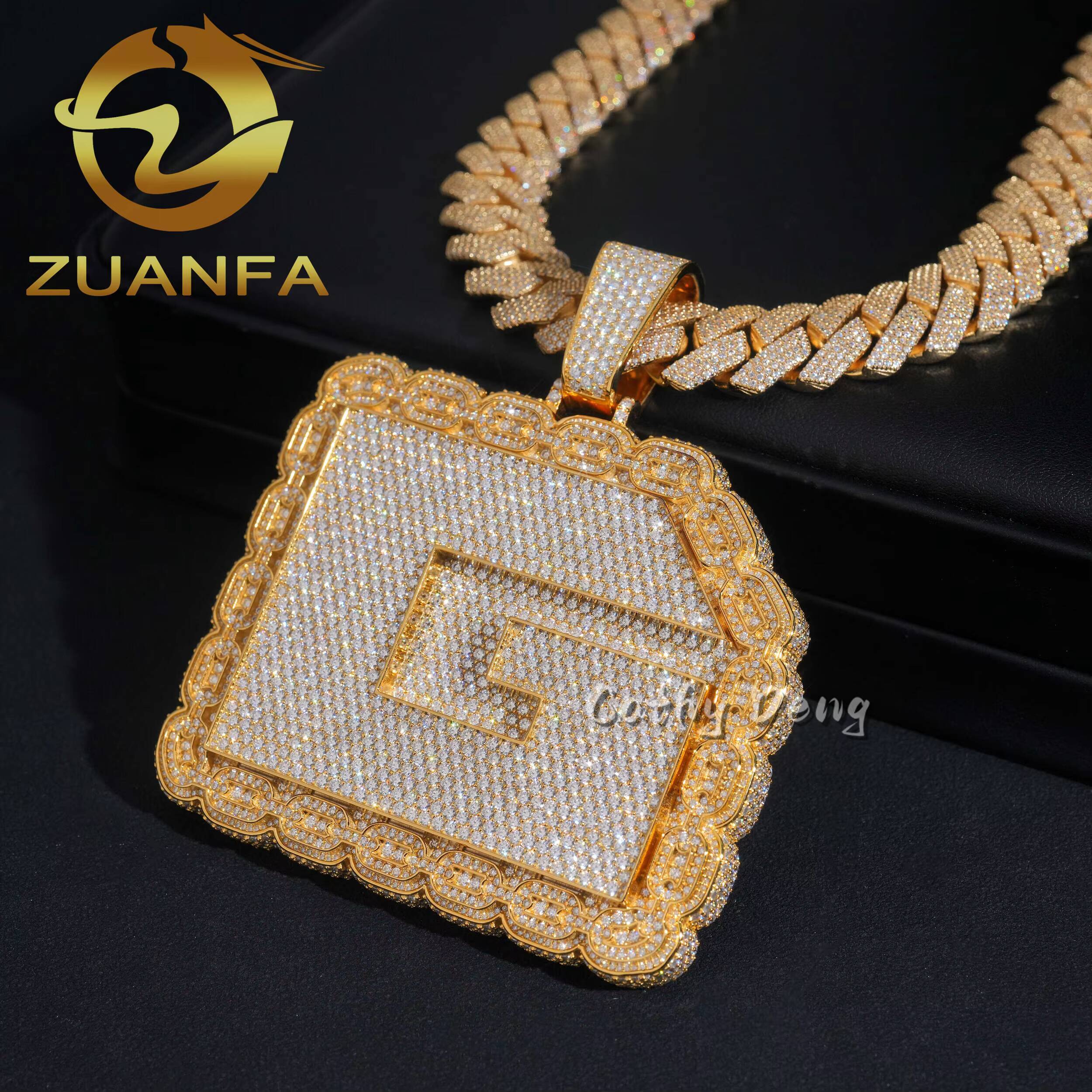 3D Customized Hip Hop Jewelry Moissanite Pendant 925 Silver Rapper Iced Out Moissanite Chain Pendant Pass Diamond Tester