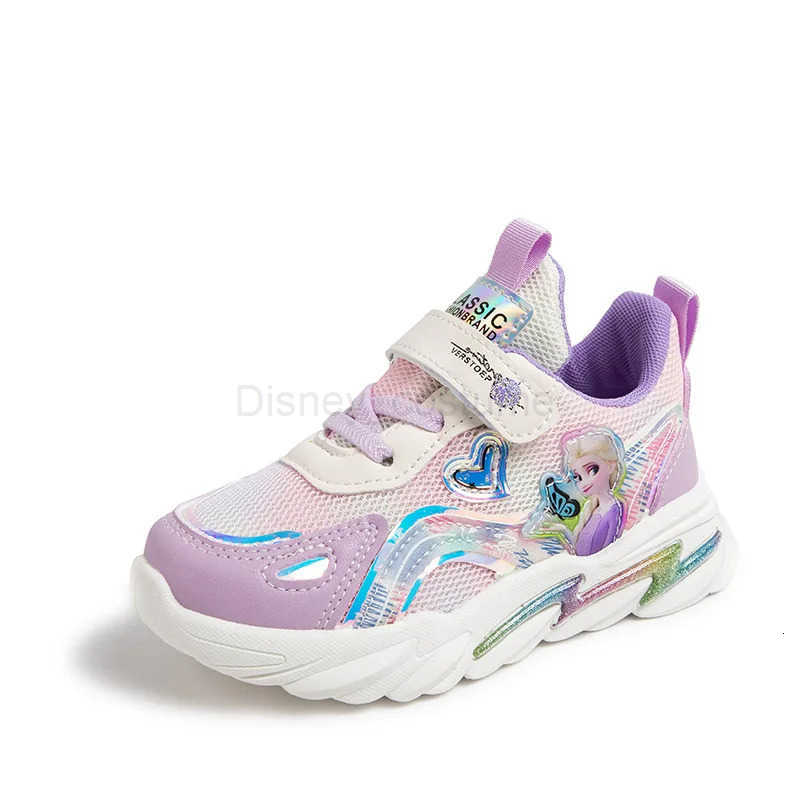 Disney Childrens Casual Shoes Girls Sneakers Mesh Priness Elsa Frozen Fashion Childrens Breathable Running Shoes Size 2138 H251101