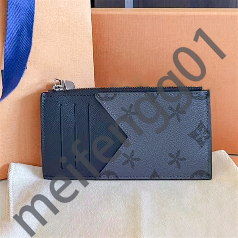 Genuine Leather M30271 4 card slots Holder Luxurys Designers fashion Men coin Card Holders Zipper compartment Women's CardHolder brown flower long Wallets Key Purse