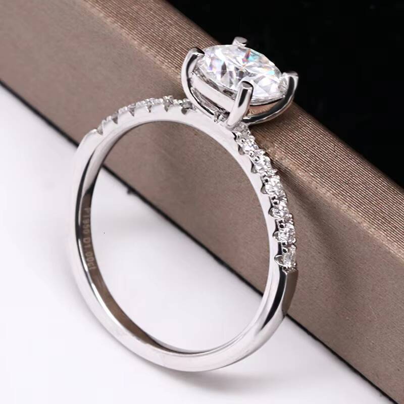 High End D VVS Lab Diamond White Gold 14K 18K Gold Jewelry Lab Grown Diamond Ring 1CT Solitaire Ring for Wedding Engagement