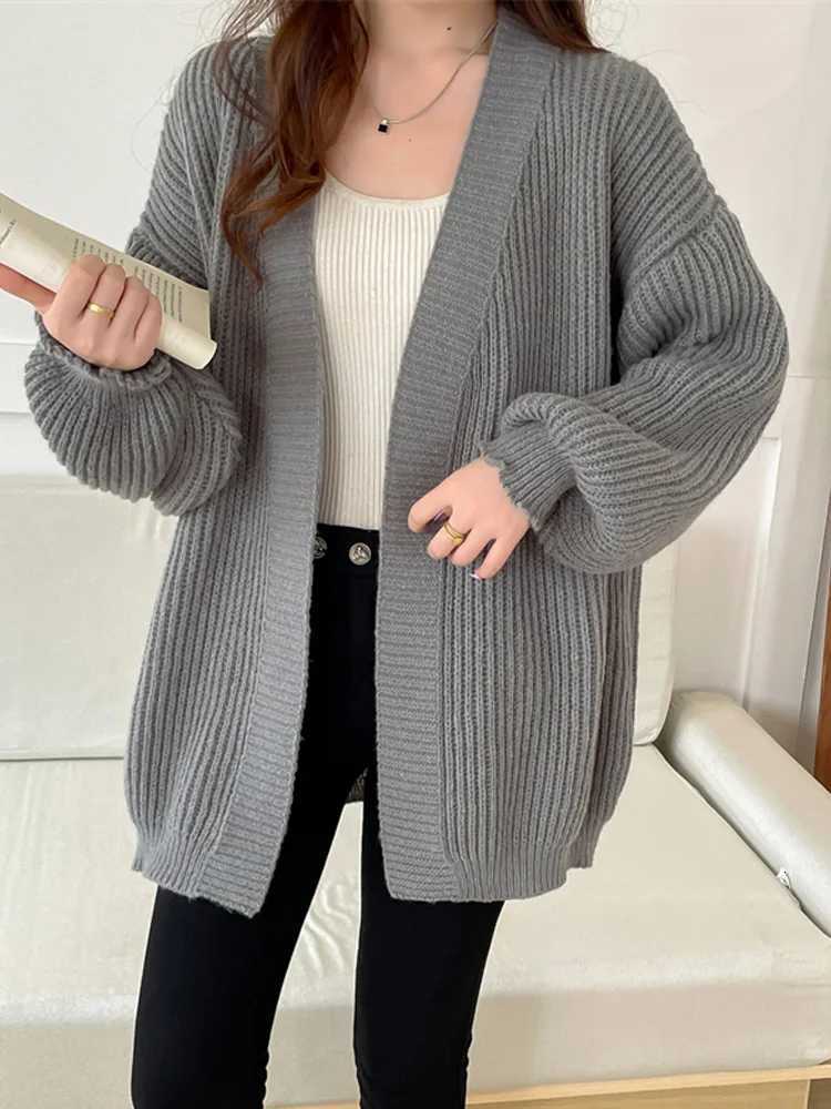 New Fashion Knitted Cardigan Sweater Women Autumn Winter Long Sleeve Casual Loose Sweater Coat Winter Knit ClothesT251101
