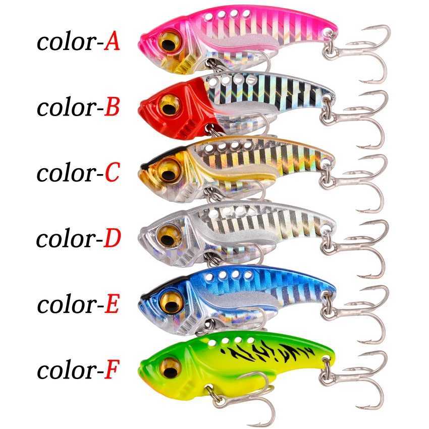6pc/lot 7/10/15/20G Hard Metal Vib Blade Lure Sinking Vibration Fishing Lures Baits Artificial Vibe for Bass Pike Perch Fishing Z250411