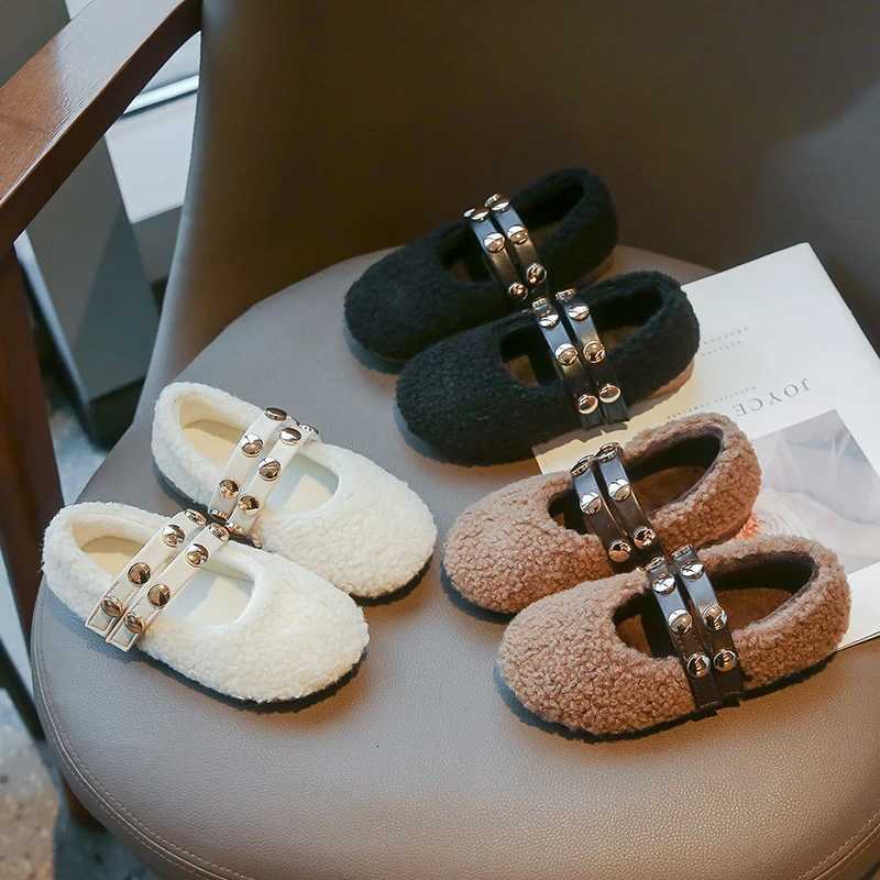 Kids Winter Fashion Hot Sale New Cute WarmSoft Metal Flat Walking Shoes Baby Girls Elegant Lightweight Casual Slipon ShoesT251101