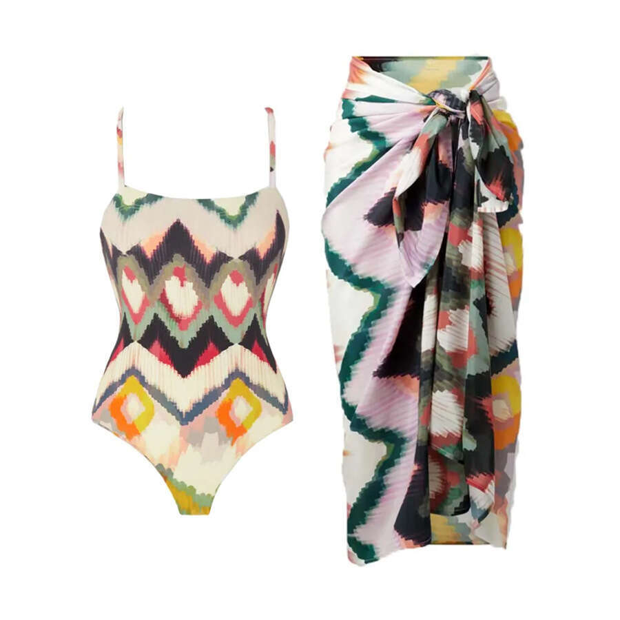 new gradient tie dye one-piece swimsuit INS set for women