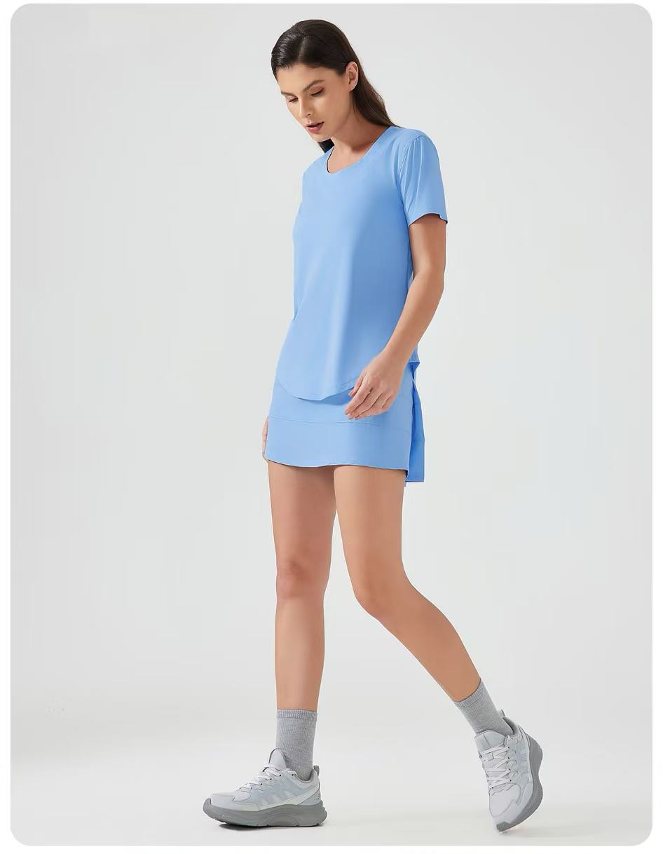 Women Sports Yoga Skirts Workout Shorts Zipper Pleated Tennis Golf Skirt Anti Exposure Fitness Short Skirt with Pocket D25014