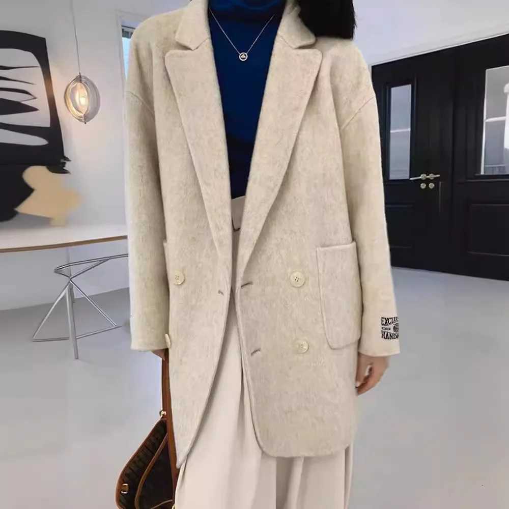 BJTZ HighEnd Design Sense DoubleSided Wool Coat For Women Versatile Office Lady Loose Fit Woolen JacketT251101