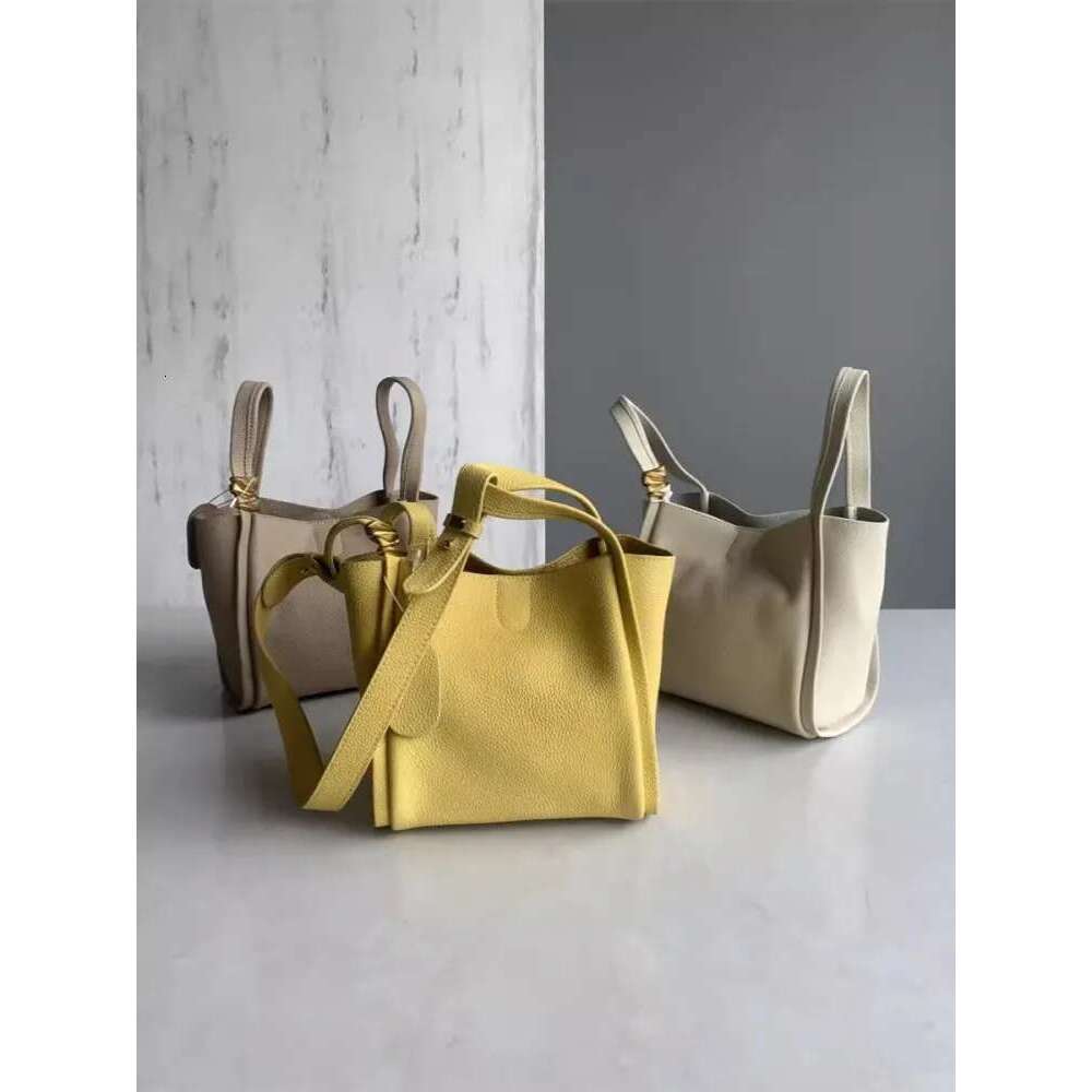 Women's Bags Women Casual Genuine Leather Bucket Bag New Fashion Tote Handbag Office Ladies Single Shoulder Solid Color Crossbody Bags