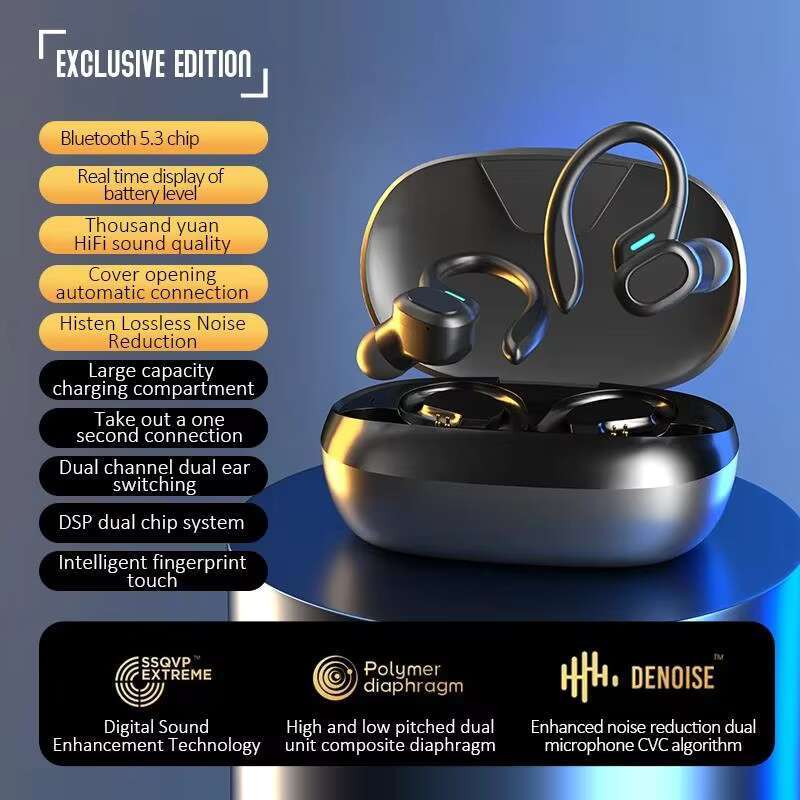 SP16 Ear Hook Tws True Wireless Bluetooth Earphone Earbuds Noise Canceg Gaming Sport Run Headphone with Charging case