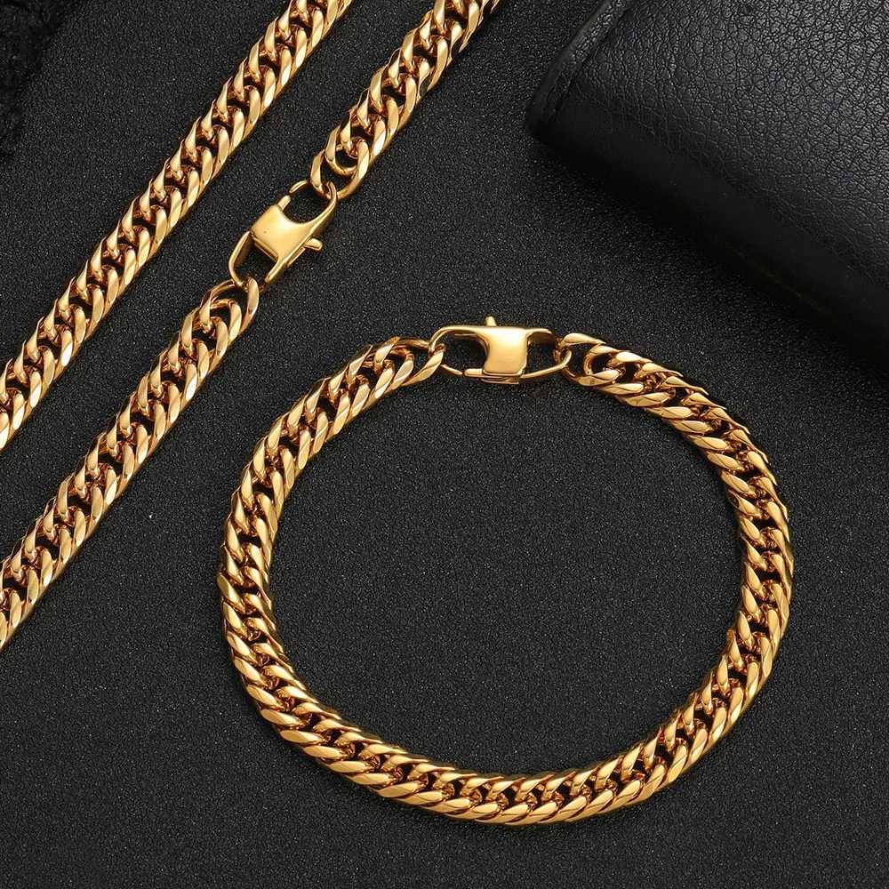 Hip Hop Jewelry Fashion 7mm 9mm Simple Miami Stainless Steel Luxurious Cuban Link Bracelet Mens Party Gift Y250329