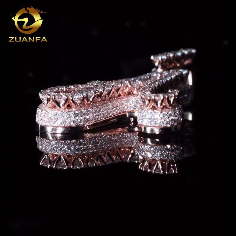 Custom Iced Out Pendant 925 Sterling Silver Moissanite Pass Diamond Tester Sparking Hot Sale Rising Setting Initial Letter Charm