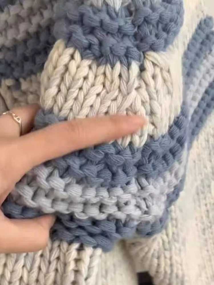 Autumn Vintage Korean Fashion Knit Soft Sweater Coat Women Loose Fit Long Sleeve Stripes Wool Cardigan Casual Retro Elegant TopsT251101