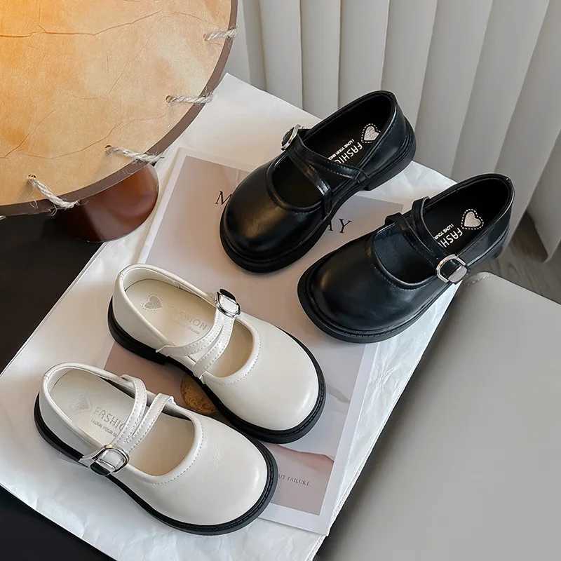 Fashion Girls Shoes British Style Kids Leather Shoe Soft Soled Child Casual Shoes Anti Slip Girl Princess Shoe Simple Kids ShoesT251101