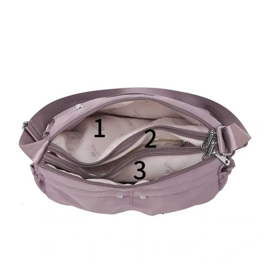 Womens Large Capacity MultiPocket Waterproof Nylon Crossbody Shoulder Bag Detachable Strap Tote Handbag for Moms ShoppingW251101