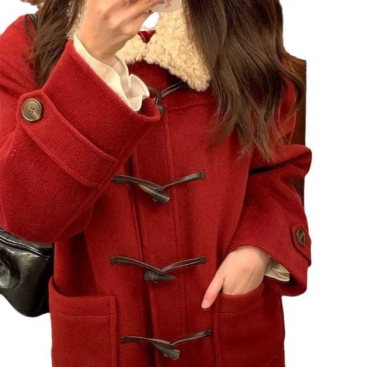 Wool Jackets Women Long Coat Autumn Winter Woolen Overcoat Vintage 2025 Single Breasted Turn Down Collar Office Lady OuterwearT251101