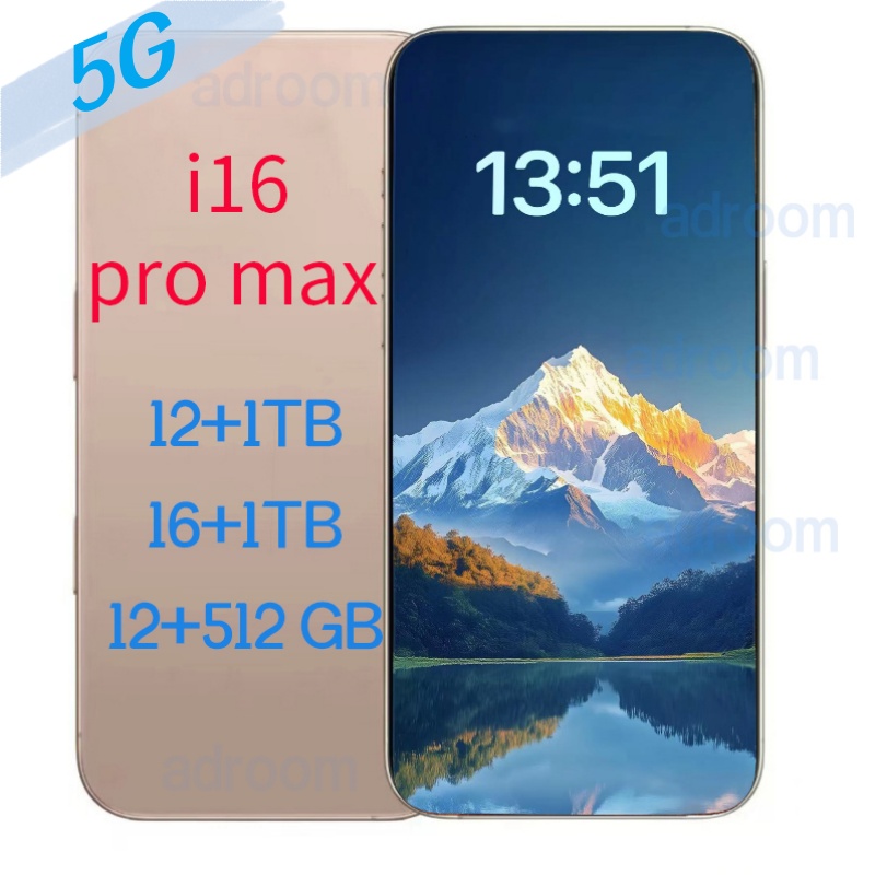 i16 Pro Max phone 6.7 inches 5G Cell Phones 16GB RAM 1TB Memory Camera 48MP 108MP Dual Wireless Charger Esports Gaming Smartphone