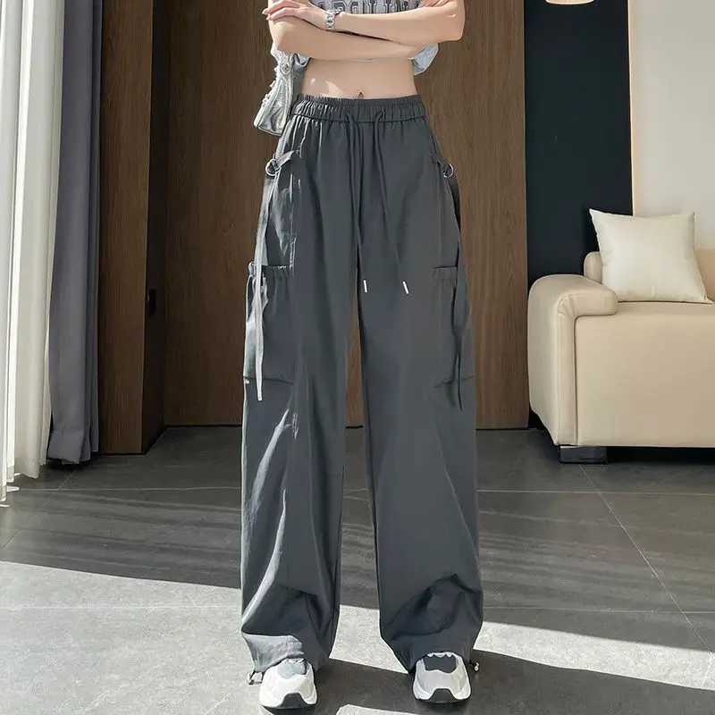 Womens Workwear Trousers LooseFit Sports Trousers Cool WideLeg Casual Long Trousers Soft Pockets Breathable J251031