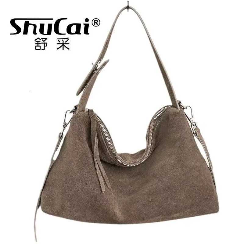 Genuine Leather Fashion Autumn Winter Boston Tote Soft Matte Suede Cow Leather Womens Handbag Shoulder Crossbody Bag For WomenW251101