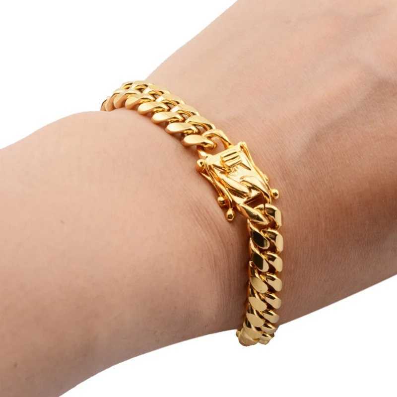 Stainless Steel Curl Cuban Chain Bracelet Dragon Casting Buckle Bracelet Hip Hop Jewelry 10MM Mens Bracelet Y250329