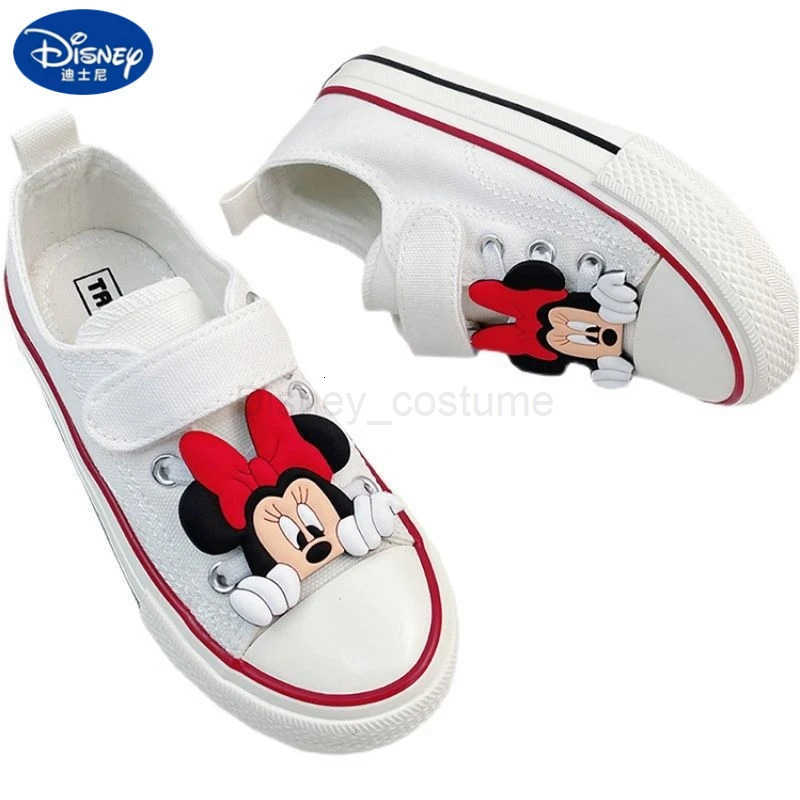 Disney Mickey Minnie Girls Canvas Shoes Soft Sole Sneakers for School Fall Casual Comfortable Wear H251101