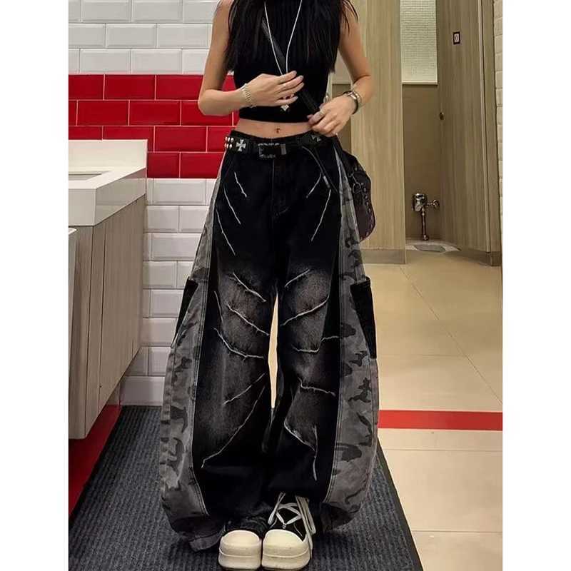 Womens Black Jeans Harajuku Y2k 90s Aesthetic Baggy Denim Trousers Korean Straight Jean Pants 90s Vintage 2000s Trashy Clothes J251031