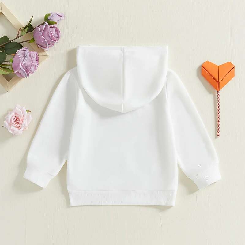 Ddmyshoesvip Kids Girls Boys Fall Hoodies Fashion Letters Heart Print Long Sleeve Hooded Sweatshirt Valentines Day Clothes Pullovers