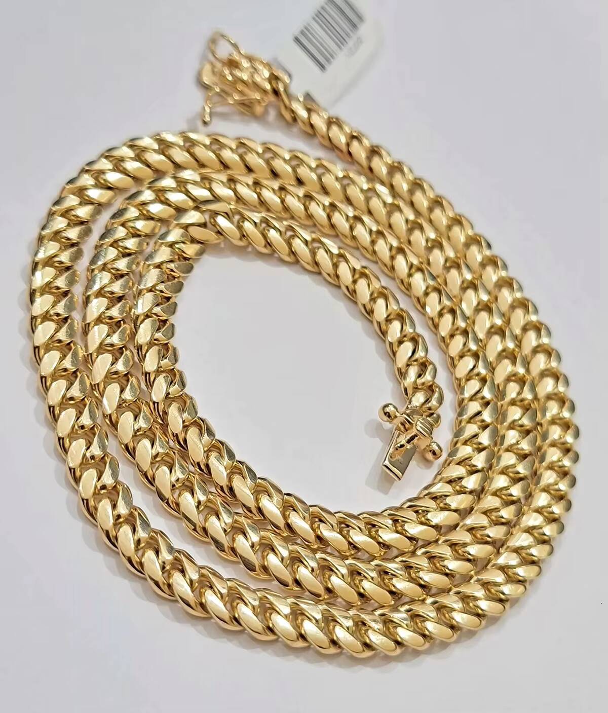 Wholesale 14K 18K Solid Real Gold 8MM Cuban Link Chain Bracelet Iced Out Hip Hop Necklace Fine Jewelry Men Women
