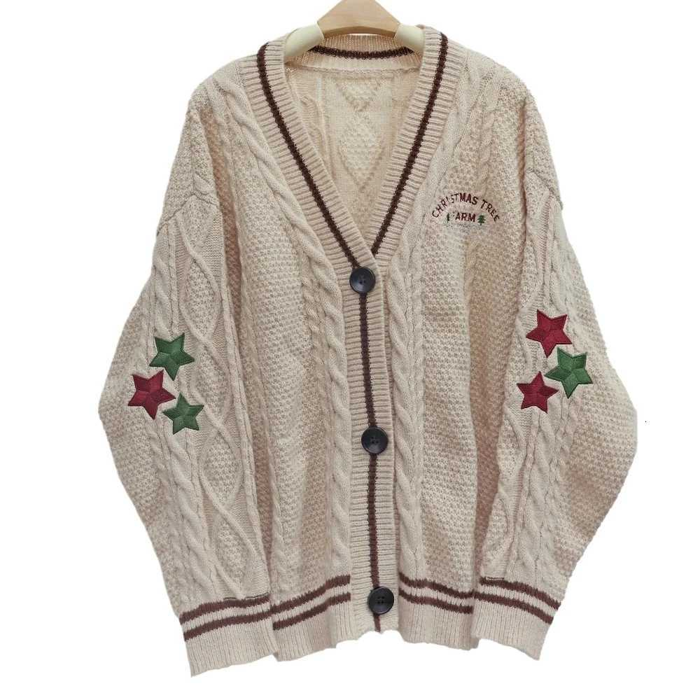 Fansmade Beige White Christmas Farm Cardigan Taylors Version Valentine GiftT251101