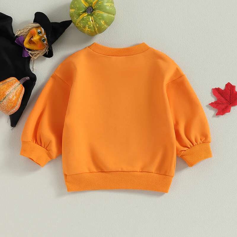Ddmyshoesvip Children S Hooded Sweatshirt Printed Long Sleeve Pullover With Halloween Theme For Boys And Girls Crew Neck Letter Design