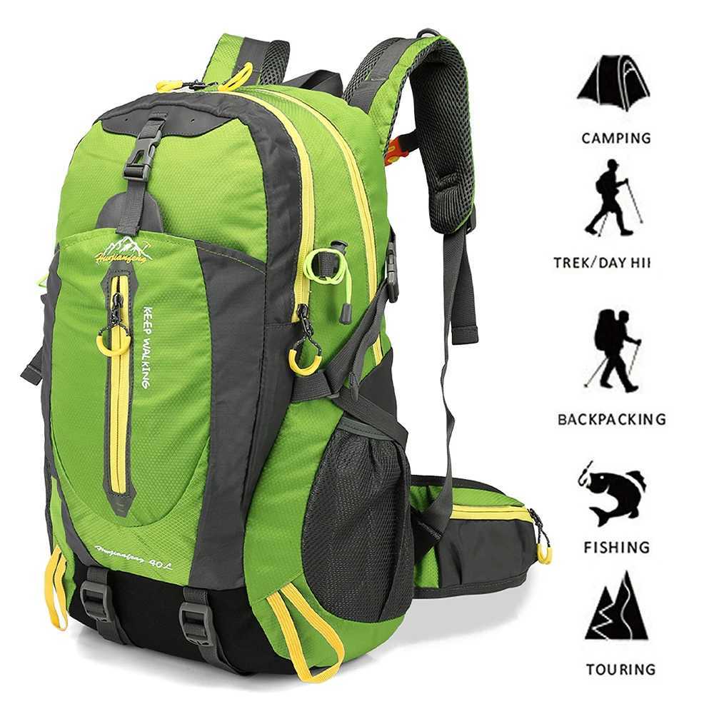 40L Water Resistant Travel Backpack Camping Hiking Laptop Daypack Trekking Climbing Back Bags For Men Women Hiking SuppliesC250407