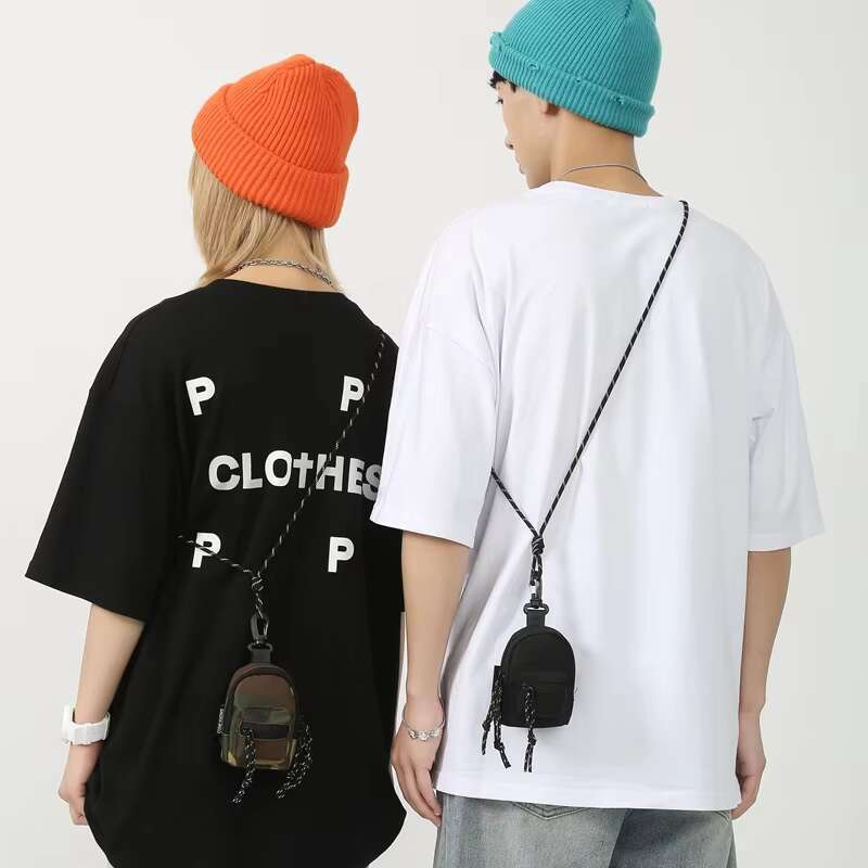 Wholesale Hip-hop Key Pendant Headphone Pocket Cool Men Black Small Shoulder Bag