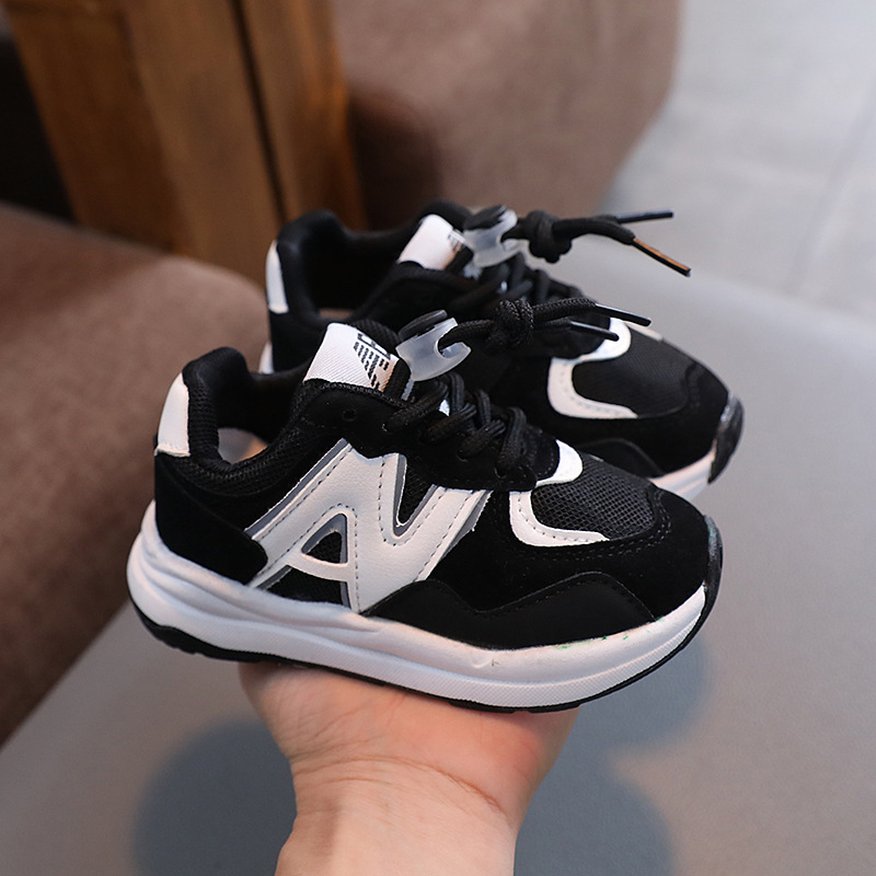 Kids Shoes kids sneakers sports Black and white For Boys Girls Toddler Sneakers White Grey Casual Fashion Children Outdoor Shoes Sizes 21-36 K0030