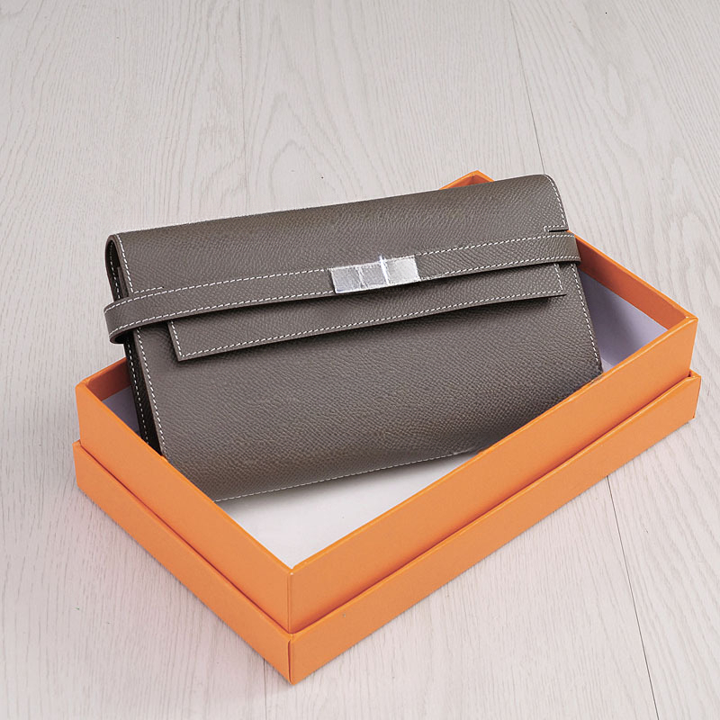 New H Buckle Palm Print Top Layer Cowhide Handbag Wallet Women Genuine Leather Long Wallet