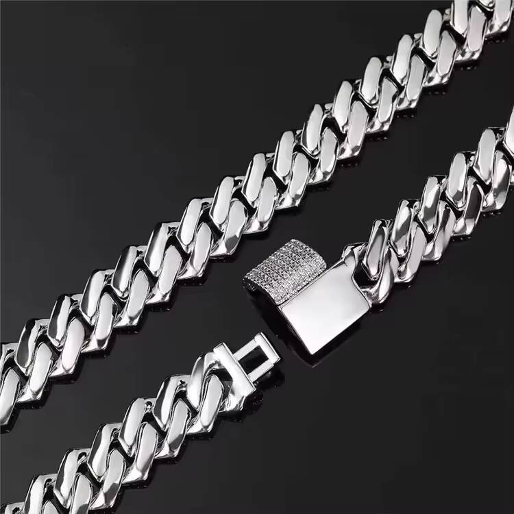 Custom Mens Hip Hop 8mm10mm Diamond Moissanite Cuban Link Chain Bracelet Necklace Fashion Jewelry with Gold Plating