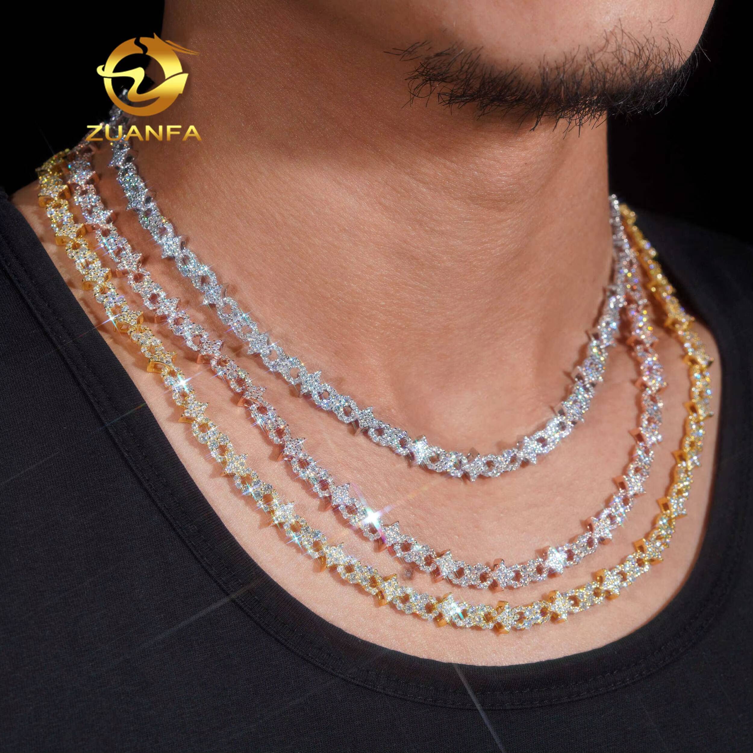 Small Star Infinity Links Moissanite Necklace Bracelet Infinity Cuban Link Chain Moissanite Cuban Link Bracelet