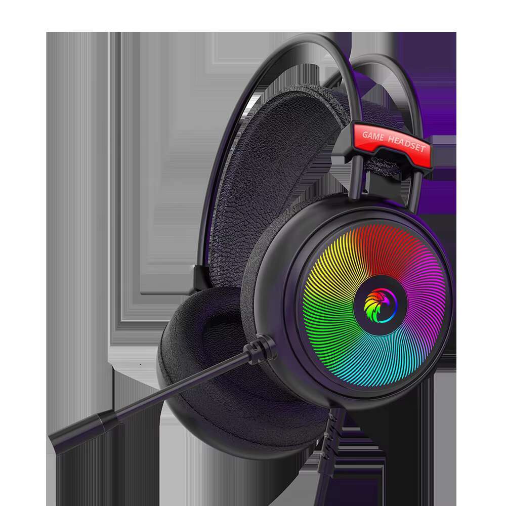 Cool RGB Earphone Metal Frame Soft Sponge Ergonomic Design LED 7.1 Surround Sound System Gaming Headset with Flexible Microphone